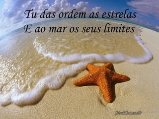 Tu das ordem as estrelas E ao mar os seus limites   