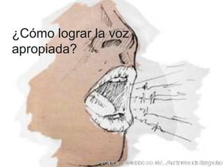 ¿Cómo lograr la voz
apropiada?
 