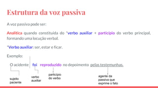 vozes verbais voz passiva ativa e reflexiva | PDF