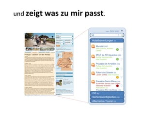 und  zeigt was zu mir passt . Logout   Dieter Josten + ? Mundial  (147) toller Service, schöner  Garten M’AR de AR Aqueduto  (28) Ruhige Atmossphäre,  toller Ausblick Pousada de Arraiolos  (12) Ruhige Atmossphäre,  toller Ausblick Páteo dos Solares  (8) Lautes Umfeld ,  toller Ausblick Pousada Santa Maria  (14) Schlechter Service ,  kein Garten Verbauter Ausblick Alternativen (2) Pousada Flor da Rosa  (19) Hotel Pestana Palace Hotelbewertungen  (7) Sehenswürdigkeiten  (12) Ort  (6) Alternative Touren  (3) 