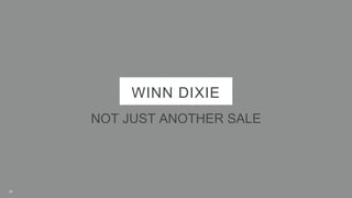WINN DIXIE
NOT JUST ANOTHER SALE
25
 