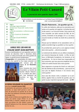 ISSN 0983 - 0200 N° 98 – octobre 2017 Distribué par des bénévoles - Tirage 4 300 exemplaires
Le Vilain Petit Canard
Le jou...