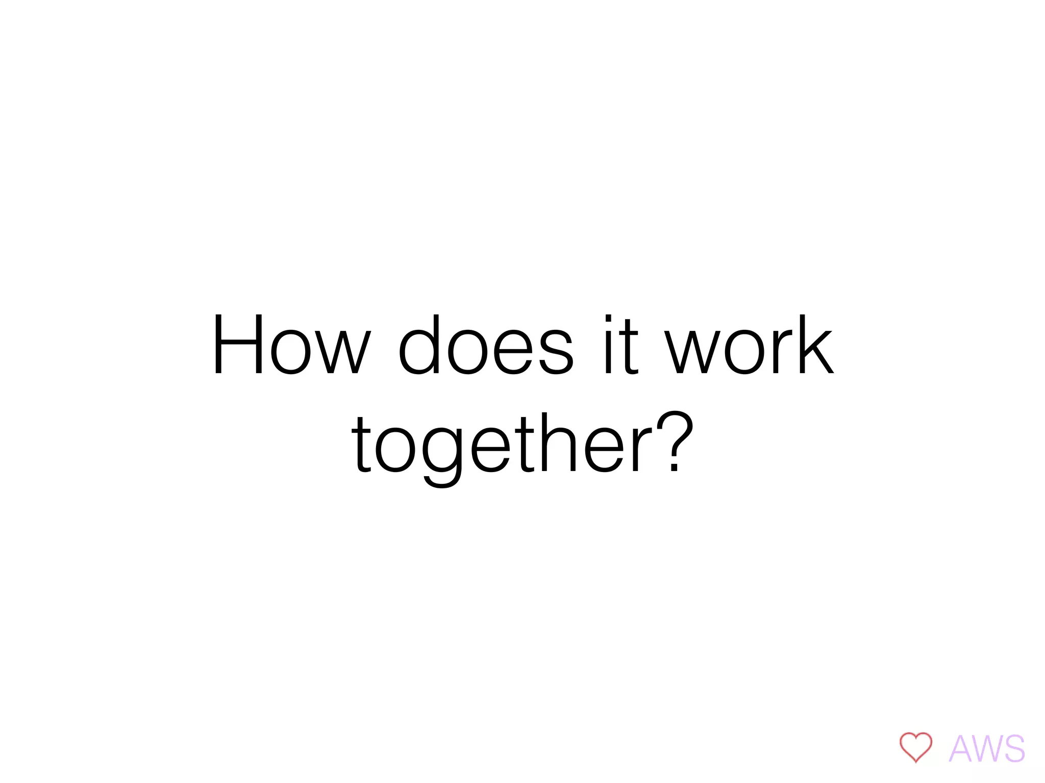 How does it work
together?
AWS
 