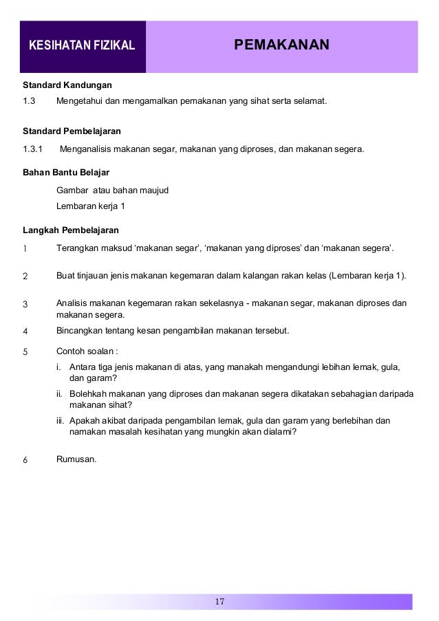 Panduan pengajaran pendidikan kesihatan kssr tahun 6 2015 (1)