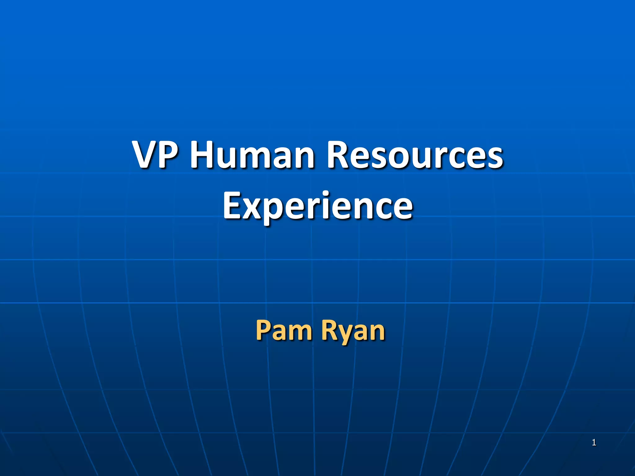 Vp Hr Experience Power Point Presentation