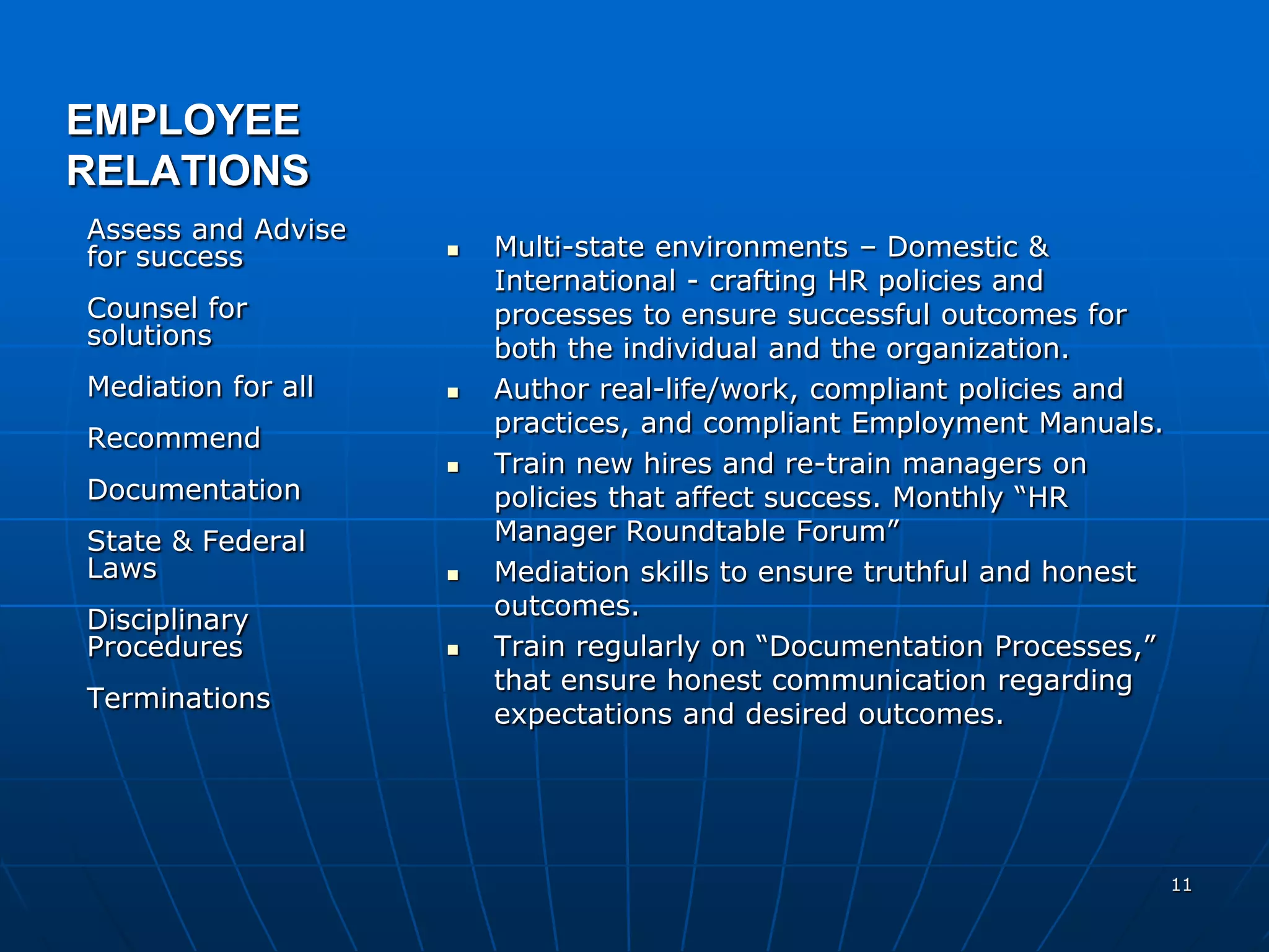 Vp Hr Experience Power Point Presentation