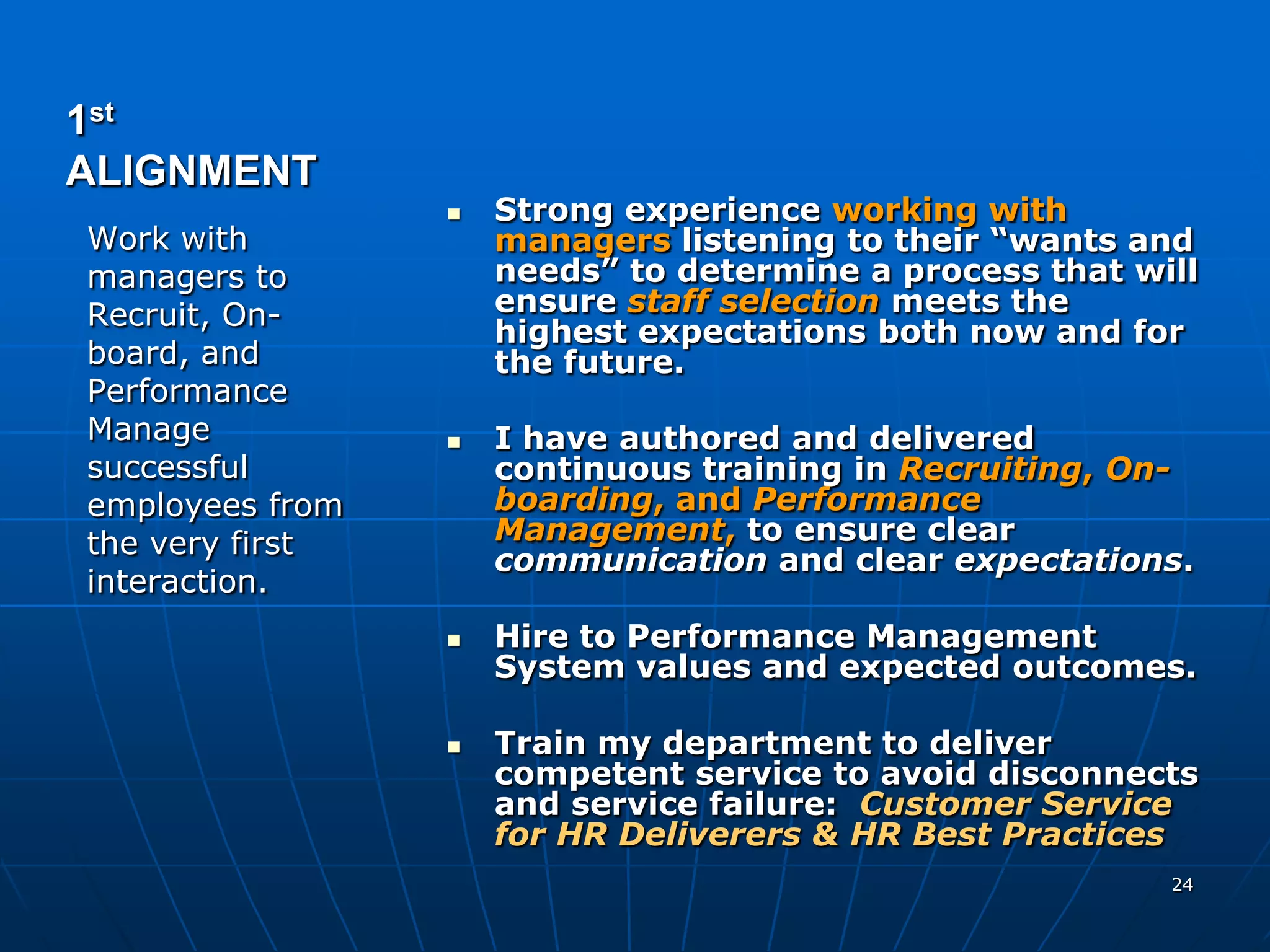 Vp Hr Experience Power Point Presentation