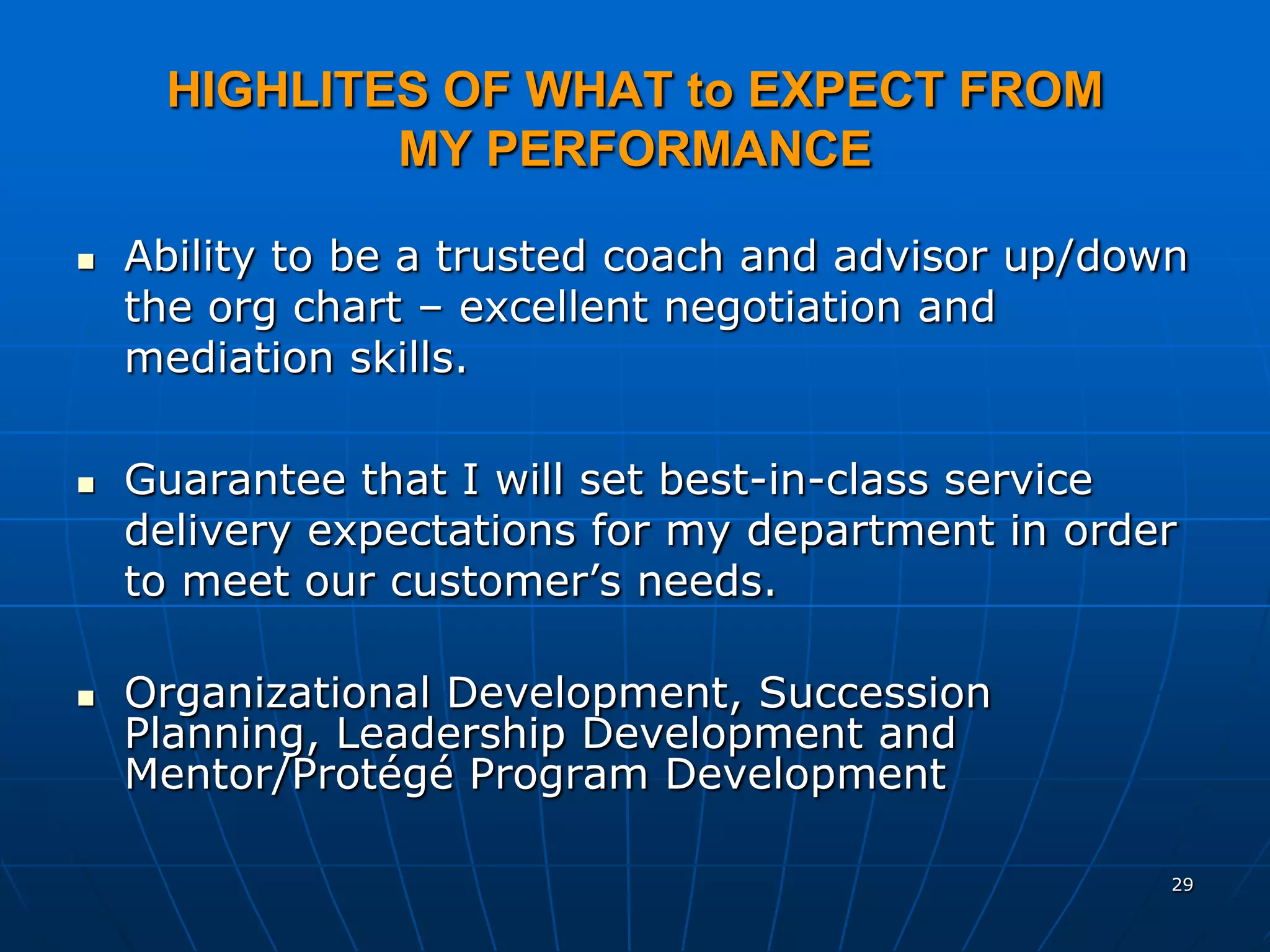 Vp Hr Experience Power Point Presentation
