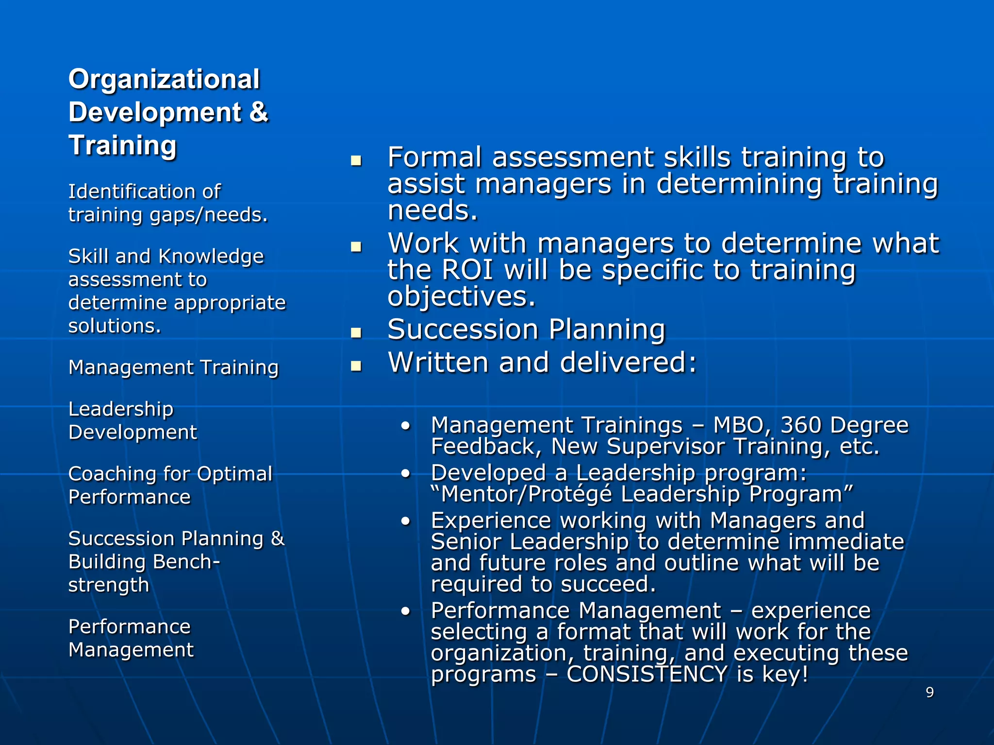 Vp Hr Experience Power Point Presentation