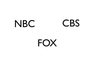NBC CBS
FOX
 