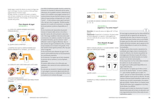 92 MENDOZA HACE MATEMÁTICA 1 MENDOZA HACE MATEMÁTICA 1 93 
pueda lograr a partir de colocar su carta en el lugar que 
más le convenga. Se anota un punto, el niño que haya 
logrado formar el número mayor. 
El juego continúa, se mezclan las cartas y se reparte 
otra vez hasta completar las rondas que el docente haya 
indicado al principio. Gana el juego, el niño que haya 
sumado más puntos. 
Para después de jugar 
SITUACIÓN 2: 
a) ¿CUÁL ES EL MAYOR NÚMERO QUE PUEDE 
FORMAR BRUNO?................ 
b) ¿QUIÉN GANA LA PARTIDA?................ 
c) MARTÍN DICE QUE EL MAYOR NÚMERO QUE 
PUEDE FORMAR ES EL CATORCE. ¿ES CIERTO?............ 
d) COMPLETA UNA CARTA PARA QUE LUCÍA GANE. 
¿HAY MÁS POSIBILIDADES? ………….. 
e) ¿CUÁL ES EL MAYOR NÚMERO QUE PABLO PUEDE 
FORMAR? ………. 
Los niños inicialmente pueden recurrir a armar los 
números sin controlar la ubicación de las cartas, 
relacionan con la palabra número y determinan el 
mayor. En la medida en que juegan avanzan en el 
reconocimiento de que el primer número es el que 
indica el mayor porque corresponde a los “veinti”, 
“treinti”,.. Si dos números tienen igual la primera 
cifra, hay que mirar la segunda. También pueden 
apoyarse en el cuadro de numeración o en alguno 
de los portadores numéricos disponibles en el 
aula. 
En los momentos de intercambio de procedi-mientos 
el maestro debe animar a los niños a 
que den razones de cómo pensaron cada situa-ción. 
Para luego establecer relaciones entre estas 
conclusiones y los saberes a enseñar. En este caso 
el maestro formaliza, que los números “valen” 
diferente si están en lugares diferentes. Que en 
dos números de igual cantidad de cifras, es mayor 
el que empieza con el número más grande. Si los 
dos números tienen igual la primera cifra, hay que 
mirar la segunda. 
En las situaciones para después de jugar el niño 
tiene la oportunidad de poner en funcionamiento 
las conclusiones anteriores. 
En la situación 3 se espera que el niño interprete 
la escritura de los números y use las hipótesis 
elaboradas. 
El maestro debe animar a los niños para que 
expliquen y den razones de cómo resolvieron las 
situaciones. 
En caso que sea necesario el maestro puede suge-rir 
que jueguen nuevamente algunas partidas de 
modo que los errores y/u obstáculos de los niños 
se resuelvan en el contexto del juego. 
SITUACIÓN 3: 
a) MARCA CON UNA CRUZ EL NÚMERO MENOR 
b) ESCRIBE DE MAYOR A MENOR ESTOS NÚMEROS: 
35 - 53 - 43 
SITUACIÓN 4: 
Jugamos a “La suma mayor” 
Materiales: Un mazo de cartas con dígitos del 1 al 9 por 
alumno. 
Organización: Grupos de 3 o 4 alumnos. Se juntan todas 
las cartas del grupo y se reparten. Cada jugador por 
turno da vuelta dos de sus cartas. Gana el que logra la 
suma mayor. 
Para después de jugar 
SITUACIÓN 5: 
PABLO Y MELISA JUEGAN A “LA SUMA MAYOR”. ESTAS 
SON LAS CARTAS QUE TIENEN: 
¿QUIÉN GANÓ?.............................. 
SITUACIÓN 6: 
COMPLETA LA TABLA CUANDO LAS CARTAS SON 
IGUALES. 
En este juego se pretende que los niños retomen la 
construcción de un repertorio de cálculos me-morizados 
de suma. Que se inicien en el uso de 
cálculos fáciles para resolver otros no tan fáciles. 
Se espera que los niños usen los cálculos memo-rizados 
del primer trimestre, que se apoyen en los 
afiches disponibles en el aula con los cálculos y 
los resultados. 
Si alguno de los niños recurre a representar las 
cantidades para luego contar es necesario pro-mover 
la reflexión y los intentos de justificar las 
estrategias para favorecer el paso del conteo a 
procedimientos de cálculo basados en el sobre-conteo 
o en cálculos memorizados. 
En las situaciones 5 y 6 los niños deben reinvertir 
los saberes en vías de construcción. 
Se sugiere que la tabla quede disponible en un 
lugar visible del aula. 
En la situación 7 se espera que el niño se inicie 
en el uso de cálculos fáciles - en torno a dobles, 
+1 - para resolver aquellos que no saben “al 
toque”, que aún no están memorizados. Los niños 
deberán explicar el por qué de su elección. De esta 
manera el docente podrá identificar cuáles son los 
cálculos que ya tienen memorizados y las estrate-gias 
que utilizan. Podrán dictar a la maestra otros 
cálculos del mismo tipo y agregarlos en las listas 
de los fáciles y los difíciles. 
Se espera que en todas las situaciones el maestro 
destine buena parte de la clase a la discusión oral 
y las argumentaciones de los niños sobre los pro-cedimientos 
usados. 
 