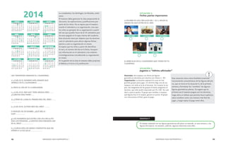 98 MENDOZA HACE MATEMÁTICA 1 MENDOZA HACE MATEMÁTICA 1 99 
su cumpleaños, los domingos, los feriados, entre 
otros. 
El maestro debe gestionar la clase propiciando la 
discusión, las explicaciones y justificaciones por 
parte de los niños. No se espera que el maestro 
enseñe el calendario y su organización, sino que 
los niños se apropien de su organización a partir 
del uso que pueden hacer de él. El calendario pue-de 
estar pegado en la tapa interna del cuaderno. 
Esta situación tiene por objetivo que los alumnos 
usen el calendario para ubicar algunas fechas 
patrias y usen su organización en meses. 
Se espera que los niños a partir de identificar 
el mes y el número del día en la fecha, busquen 
esa información en el calendario y las ordenen 
cronológicamente considerando su organización 
en meses. 
En la gestión de la clase el maestro debe propiciar 
el debate y el inicio a la justificación. 
LEE Y RESPONDE MIRANDO EL CALENDARIO. 
a) ¿CUÁL ES EL NÚMERO MÁS GRANDE QUE 
APARECE EN EL CALENDARIO? ……... 
b) PINTA EL DÍA DE TU CUMPLEAÑOS. 
c) ¿CUÁL ES EL MES QUE TIENE MENOS DÍAS? ……. 
¿CUÁNTOS DÍAS TIENE?...... 
d) ¿CÓMO SE LLAMA EL PRIMER MES DEL AÑO?........ 
.................... 
e) ¿CUÁL ES EL ÚLTIMO MES DEL AÑO? ………. 
f) DESPUÉS DE DICIEMBRE, ¿QUÉ MES SI-GUE?.................. 
g) LOS NÚMEROS QUE ESTÁN CON UN CIRCULITO 
SON LOS FERIADOS, ¿CUÁNTOS DÍAS FERIADOS HAY 
EN EL AÑO?...................... 
h) ¿CUÁLES SON LOS MESES COMPLETOS QUE NO 
VIENEN A LA ESCUELA?...................... 
SITUACIÓN 2: 
Fechas patrias importantes 
a) ESCRIBE EN LOS CÍRCULOS DEL 1 AL 5, SEGÚN EL 
ORDEN EN QUE ESTÁN EN EL AÑO 
b) MÁRCALAS EN EL CALENDARIO QUE TIENES EN TU 
CUADERNO. 
SITUACIÓN 3: 
Jugamos a “Adivina adivinador” 
Materiales: Seis tarjetas con forma de figuras 
geométricas del plano por alumno (ver Anexo 2 - W) 
Organización: La docente separará el curso en tres 
grandes grupos para jugar. Un alumno elige una de sus 
tarjetas y sin verla se la da al docente. Sin mostrar la tar-jeta, 
los integrantes de los grupos le harán preguntas al 
docente, que sólo podrá responder por SÍ o NO. No vale 
decir a qué se parece. El grupo que nombra o muestra 
qué figuras hay en la tarjeta, ganará un punto. El grupo 
con más puntos al final, gana el juego. 
SEMANA 9 
El trabajo realizado con las figuras geométricas del plano se extiende, en esta semana, a las 
figuras del espacio. Se estudian, además, algunas relaciones entre ellas. 
Esta situación tiene como finalidad continuar 
reconociendo características de las figuras del pla-no, 
que se inició en la situación 6, de la primera 
semana y formalizar los “nombres” de algunas 
figuras geométricas planas. Se sugiere que la 
primera vez el maestro juegue con los alumnos, 
luego abra un debate que permita hacer explícitos 
estos nombres como una manera más fácil de 
jugar, y luego repita el juego entre ellos. 
 