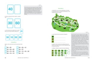 118 MENDOZA HACE MATEMÁTICA 1 MENDOZA HACE MATEMÁTICA 1 119 
b) MELISA LEVANTÓ ESTAS CARTAS. ¿SUMAN 
100?........................ 
c) LUCÍA TIENE EN SU MANO ESTA CARTA 
PINTA CON CUÁLES PUEDE ARMAR 100 
SITUACIÓN 3: 
MARCA CON UNA CRUZ LOS CÁLCULOS QUE DAN 
100. 
SITUACIÓN 4: 
LA SEÑORITA Y LOS CHICOS PREPARAN UN PASEO 
AL ZOOLÓGICO DE LA CIUDAD DE MENDOZA. HAN 
CONSEGUIDO ESTE PLANO. 
a) ¿QUÉ INDICAN LOS SIGUIENTES DIBUJOS? 
b) MARCA CON COLOR UN RECORRIDO PARA IR 
DESDE LOS LEONES HASTA LA FOCA PASANDO POR 
LA ZONA DE JUEGOS. 
c) DIBUJA A DÓNDE LLEGAN ESTOS RECORRIDOS. 
Esta situación tiene por objetivo que los niños 
interpreten y describan en forma oral y gráfica la 
representación del espacio y de algunos trayectos. 
El maestro debe promover la interacción entre los 
niños de modo que “vivan” el plano del zoológico, 
si no han tenido la oportunidad de visitarlo. 
Se espera que los niños interpreten la informa-ción 
contenida en el dibujo para ubicar lugares, 
considerar algunos puntos de referencias y marcar 
recorridos. 
En los momentos de puesta en común es nece-sario 
que los niños relaten los trayectos incorpo-rando 
el vocabulario asociado con las relaciones 
espaciales involucradas: adelante, atrás, al costa-do, 
entre, etc. 
En la resolución de este tipo de actividades hay 
que considerar que no es una adquisición espon-tánea 
en los niños la interpretación de la informa-ción 
que presenta un plano. 
En las situaciones para después de jugar, el niño 
tiene la posibilidad de volver sobre las relaciones 
numéricas usadas en el juego. En el punto c) el 
maestro debe promover el análisis de cuál de 
todas las posibilidades es la más conveniente para 
ganar (sumar 100 y llevar la mayor cantidad de 
cartas). 
 