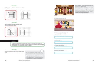 130 MENDOZA HACE MATEMÁTICA 1 MENDOZA HACE MATEMÁTICA 1 131 
SITUACIÓN 3: 
BELÉN JUGABA AL “PERMISO PARA MIRAR” Y DIBUJÓ 
ASÍ, ¿GANÓ?............. 
SITUACIÓN 4: 
MELISA EMPEZÓ A DIBUJAR Y NO SABE CÓMO 
SEGUIR, COMPLETA EL DIBUJO. 
SEMANA 7 
En esta semana se presentan actividades para reutilizar lo aprendido sobre cálculos con 
números de dos cifras, en el contexto del dinero, y avanzar en la validación y pertinencia de la 
descomposición de los números para resolver los cálculos. 
SITUACIÓN 1: 
DON TITO AGRANDÓ EL NEGOCIO Y AHORA VENDE 
ROPA. 
ESTOS SON ALGUNOS PRECIOS: 
RESPONDE Y ANOTA TUS CÁLCULOS. 
a) ¿CUÁNTO DEBO PAGAR POR ….. 
UNA MOCHILA Y UNA REMERA………… 
DOS REMERAS……….. 
LA CAMISA Y EL PANTALÓN……….. 
EL BOLSO Y UNA REMERA………... 
Esta situación tiene por objetivo que los niños 
avancen en la construcción de un repertorio de 
cálculos. 
Se espera que los niños usen distintos procedi-mientos 
apoyándose en los conocimientos sobre 
el funcionamiento del sistema de numeración, 
el uso del dinero, los cálculos memorizados y las 
estrategias de cálculo mental. 
La atención no está puesta en el uso de la cuenta, 
sino en el desarrollo de estrategias personales y en 
la construcción de variados recursos de cálculos. 
Los billetes y las monedas podrán estar disponi-bles 
para los niños que los requieran. 
$76 
$54 $18 
$61 
$32 
$23 
$47 
 