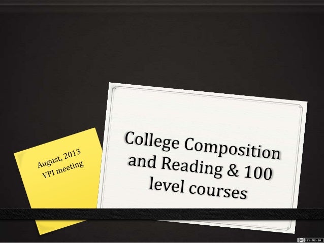 CCR And 100 Level Courses Aug 2013