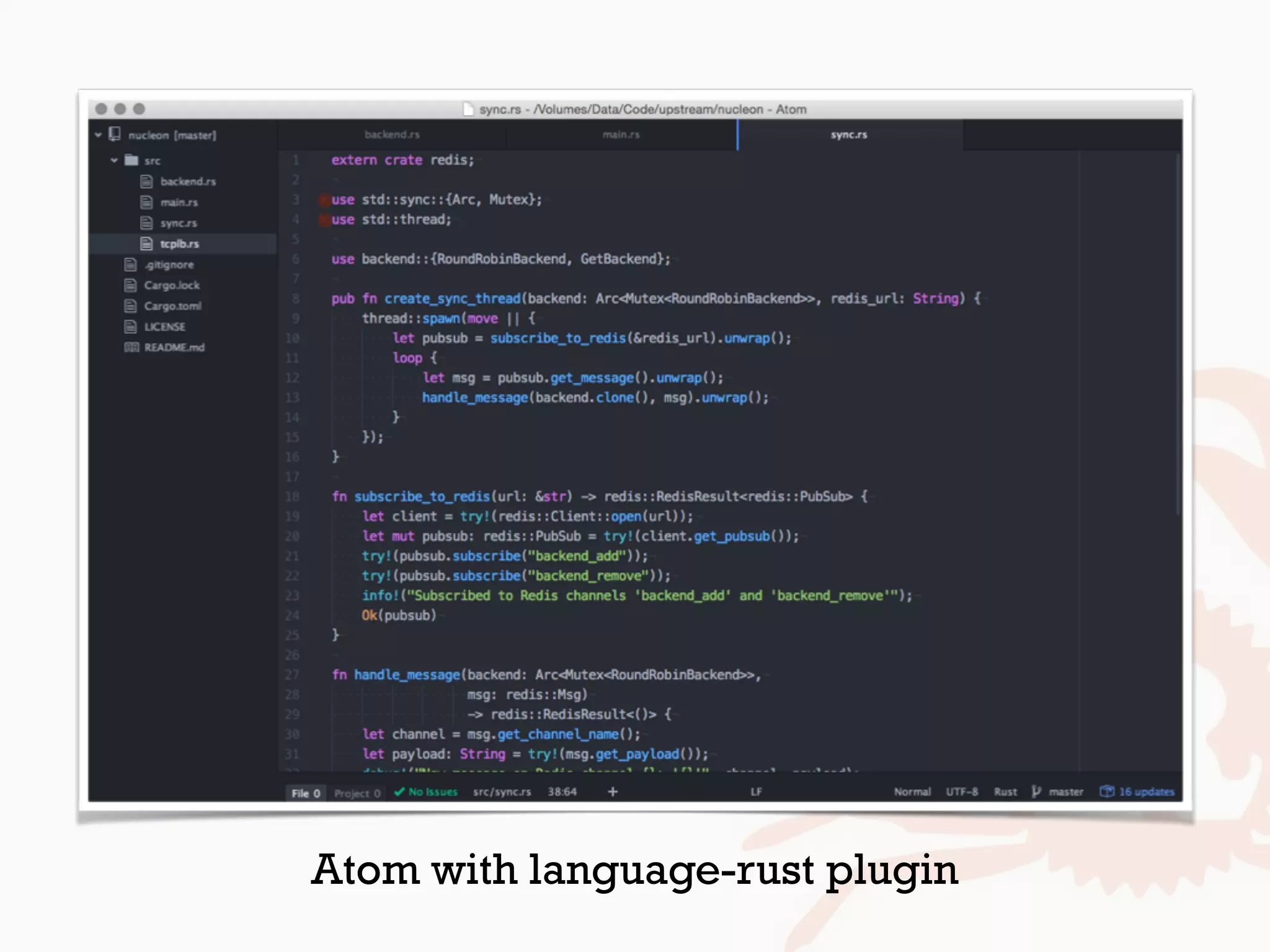 Atom with language-rust plugin
 