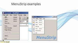 MenuStrip examples
 