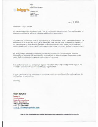 VP Letter Of Reconmendation
