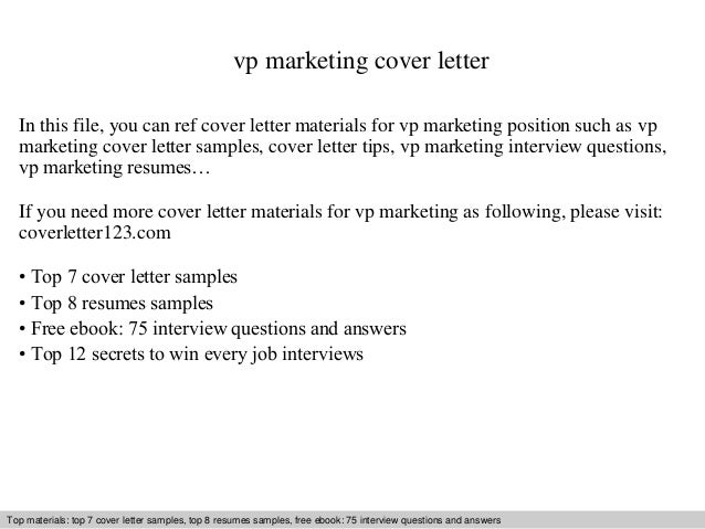 vp marketing cover letter