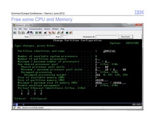 Common Europe Conference – Vienna | June 2012

Free some CPU and Memory




20                                              © 2012 IBM Corporation
 