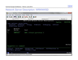 Common Europe Conference – Vienna | June 2012

Network Server Description: WRKNWSD




                                                © 2012 IBM Corporation
 
