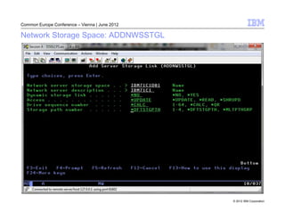 Common Europe Conference – Vienna | June 2012

Network Storage Space: ADDNWSSTGL




                                                © 2012 IBM Corporation
 