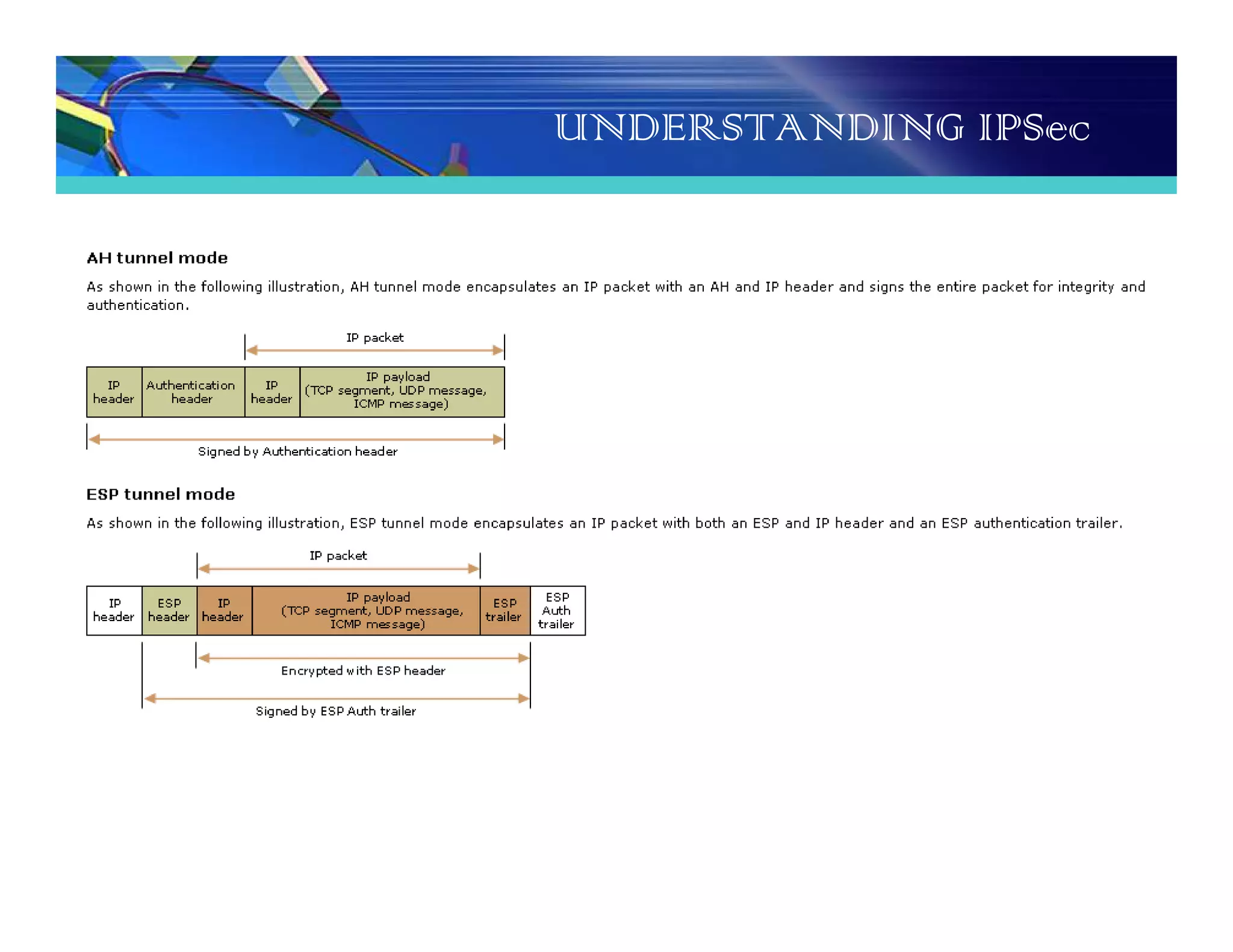 UNDERSTANDING IPSec
 