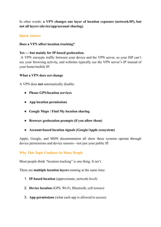 VPN and Location Tracking: What Changes (and What Doesn’t) | PDF