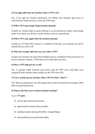 VPN and Location Tracking: What Changes (and What Doesn’t) | PDF