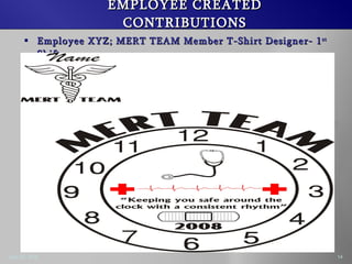 EMPLOYEE CREATED CONTRIBUTIONS Employee XYZ; MERT TEAM Member T-Shirt Designer- 1 st Shift
