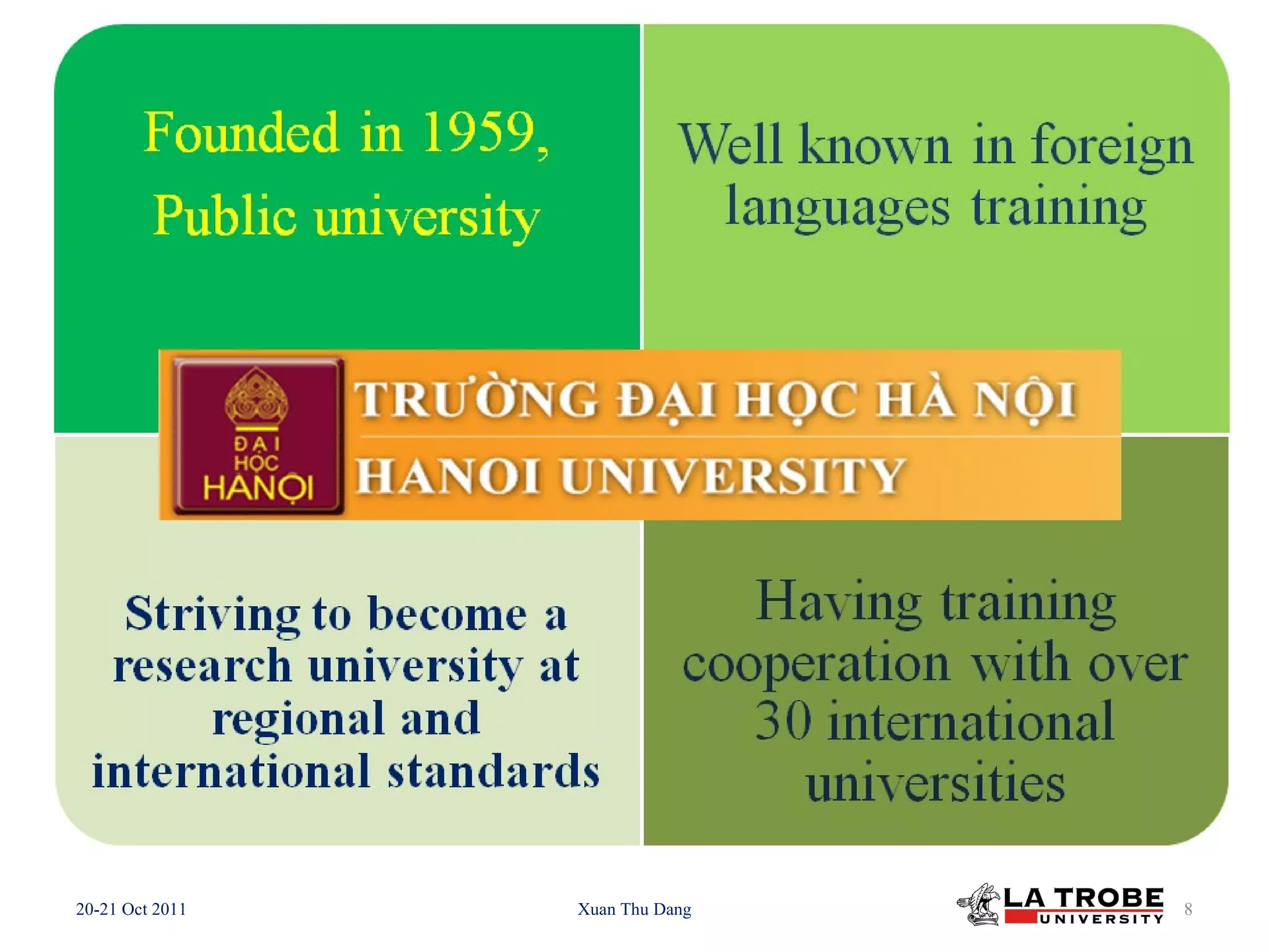 20-21 Oct 2011 Xuan Thu Dang