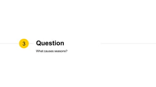 Question
What causes seasons?
3
 