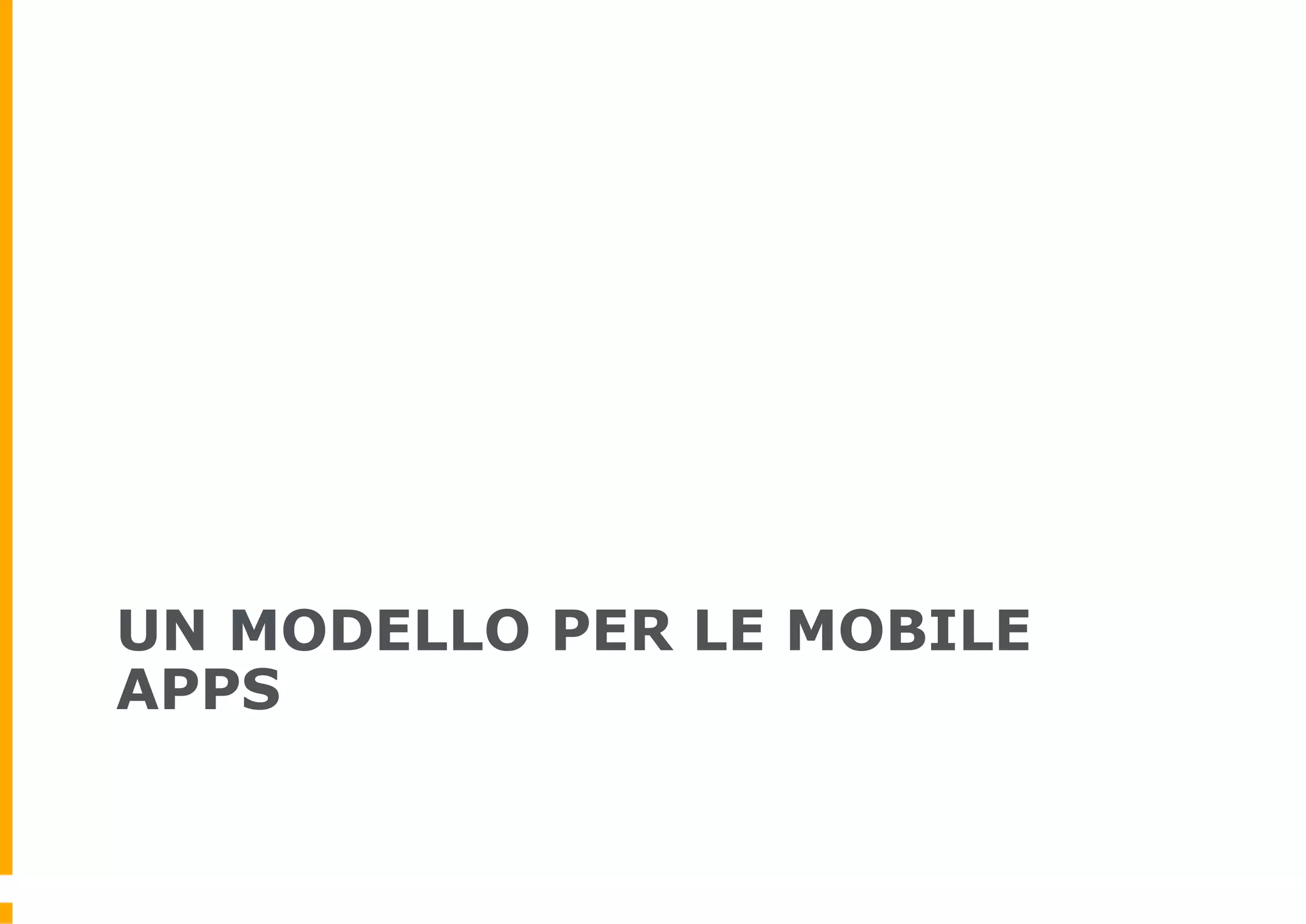 UN MODELLO PER LE MOBILE
APPS
 