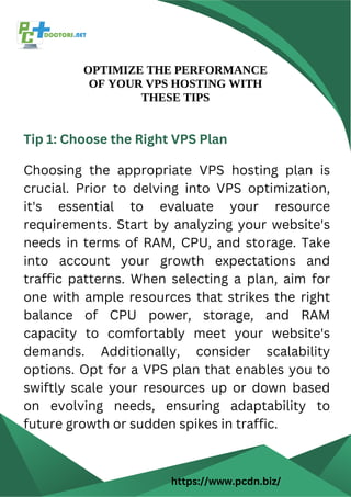 VPS Hosting Performance Optimization Tips and Techniques | PDF