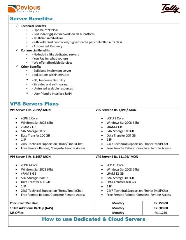 VPS Servers Price List