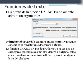 Formulas y funciones de excel | PPTX