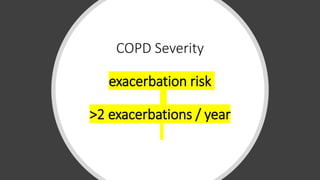 COPD Severity
exacerbation risk
>2 exacerbations / year
 