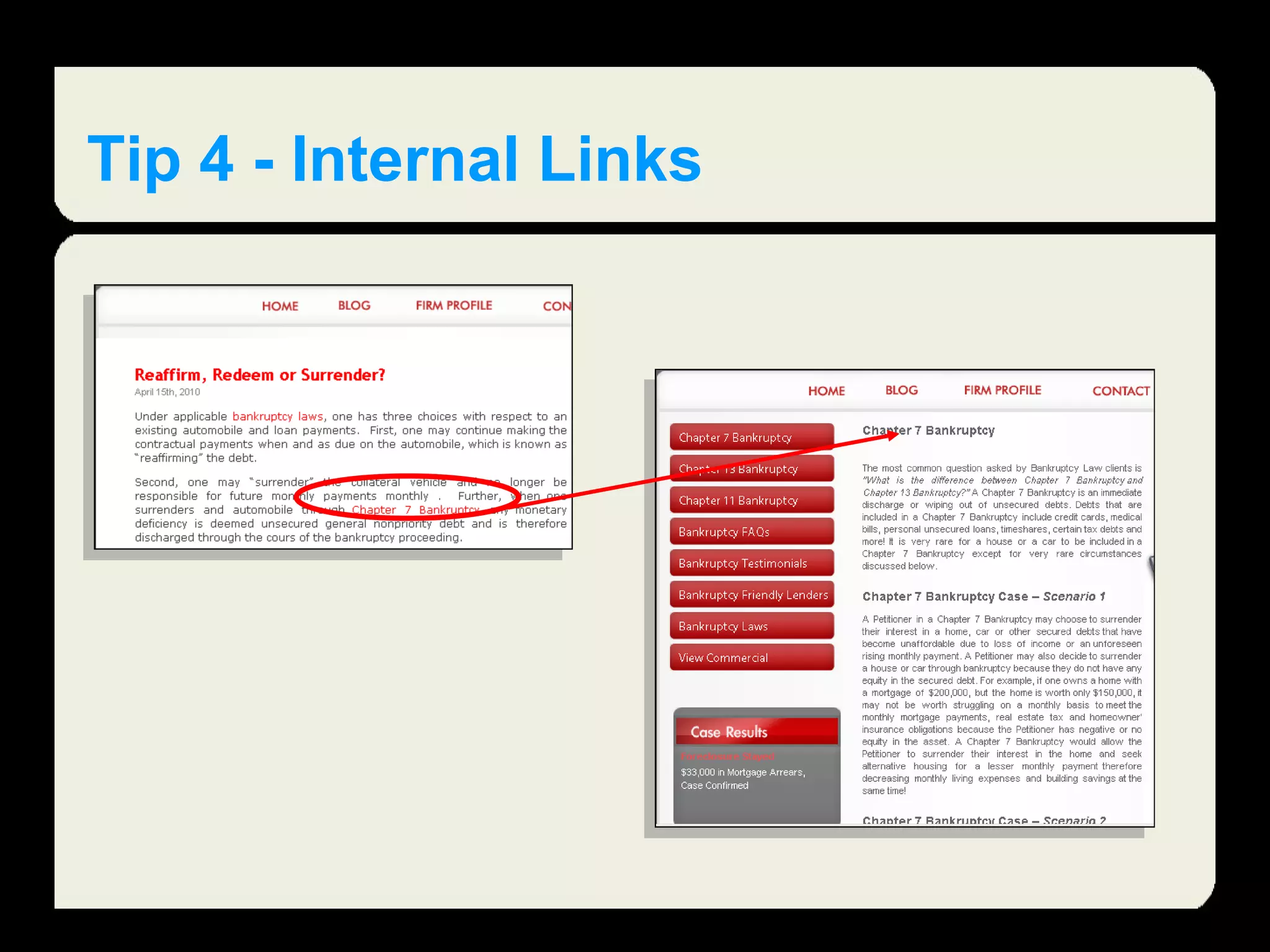 Tip 4 - Internal Links 