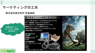 マーケティングの工夫
株式会社積木制作 恐竜戯画
稼働状況、ユー
ザーに対して選択
肢がある
 