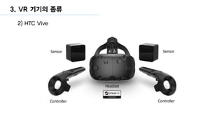 3. VR 기기의 종류
2) HTC Vive
 