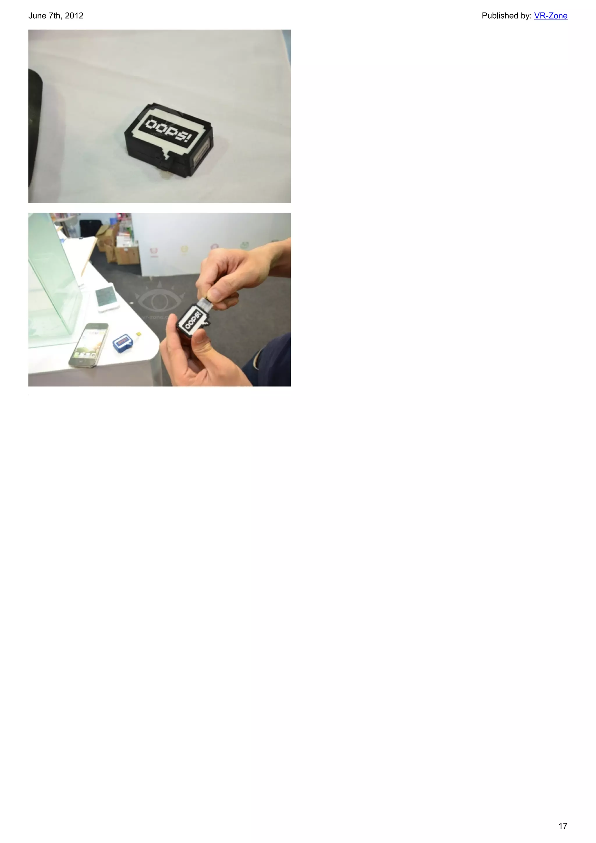 June 7th, 2012   Published by: VR-Zone




                                   17
 