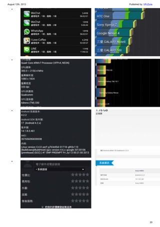 August 12th, 2013 Published by: VR-Zone
20
•
•
•
•
•
•
•
•
 