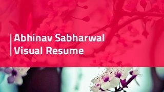 Abhinav Sabharwal
Visual Resume
 