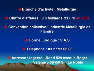Branche d’activité : Métallurgie
 Chiffre d’affaires : 9.8 Milliards d’Euro en 2007
 Convention collective : Industrie ...