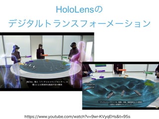 HoloLens?
ǥȥ󥹥ե``
https://www.youtube.com/watch?v=9wr-KVyqEHs&t=95s
 