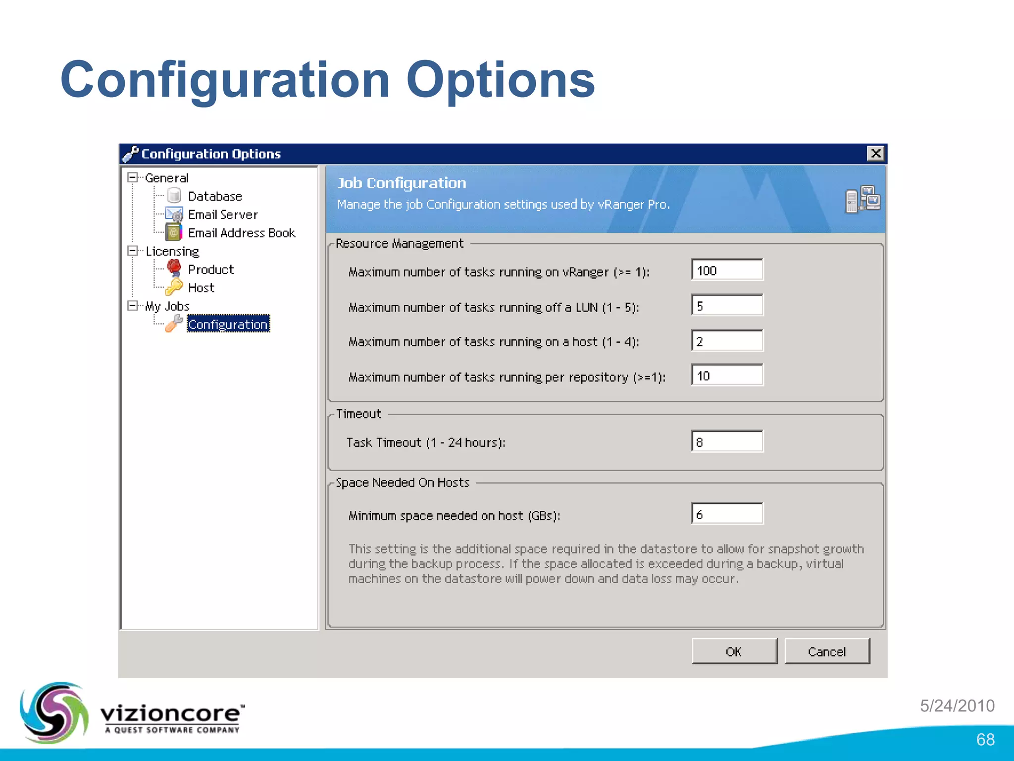 Data Flows with LAN freebackupsProd Network – to vCenterNic 0Shared Storage (VMs)ReadsReadsReadsvRanger Pro (Proxy)To Backup RepositoryLun 0Lun 10Lun 12Lun 11Lun 1Lun 2SAN StorageSAN Storage5/24/201053