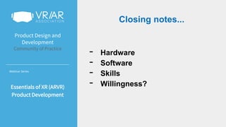 Essentials of XR (ARVR) Product Development | PPTX