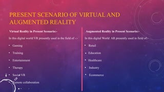 Virtual and Augmented Reality in Current Scenario | PPTX