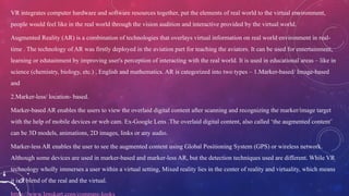 Virtual and Augmented Reality in Current Scenario | PPTX