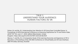 Art and Audience Understanding in Virtual Reality | PPT
